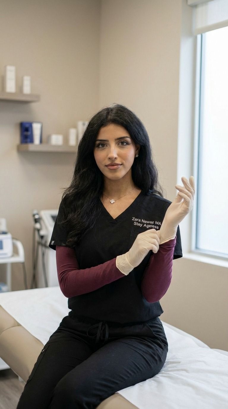 Zara Nawaj MA at Stay Ageless Clinic NYC with laser and HydraFacial certifications.